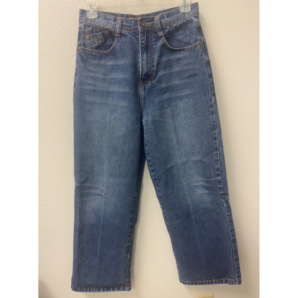 Fubu Jeans Wide Leg Denim Pants Womens 18 Embroidered Lion Y2K Hip Hop Retro